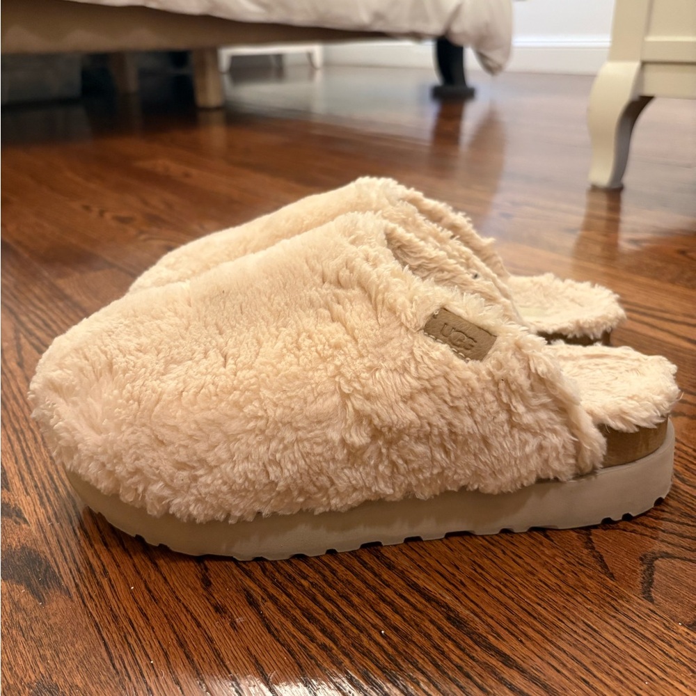 UGG Plush Cream Slippers